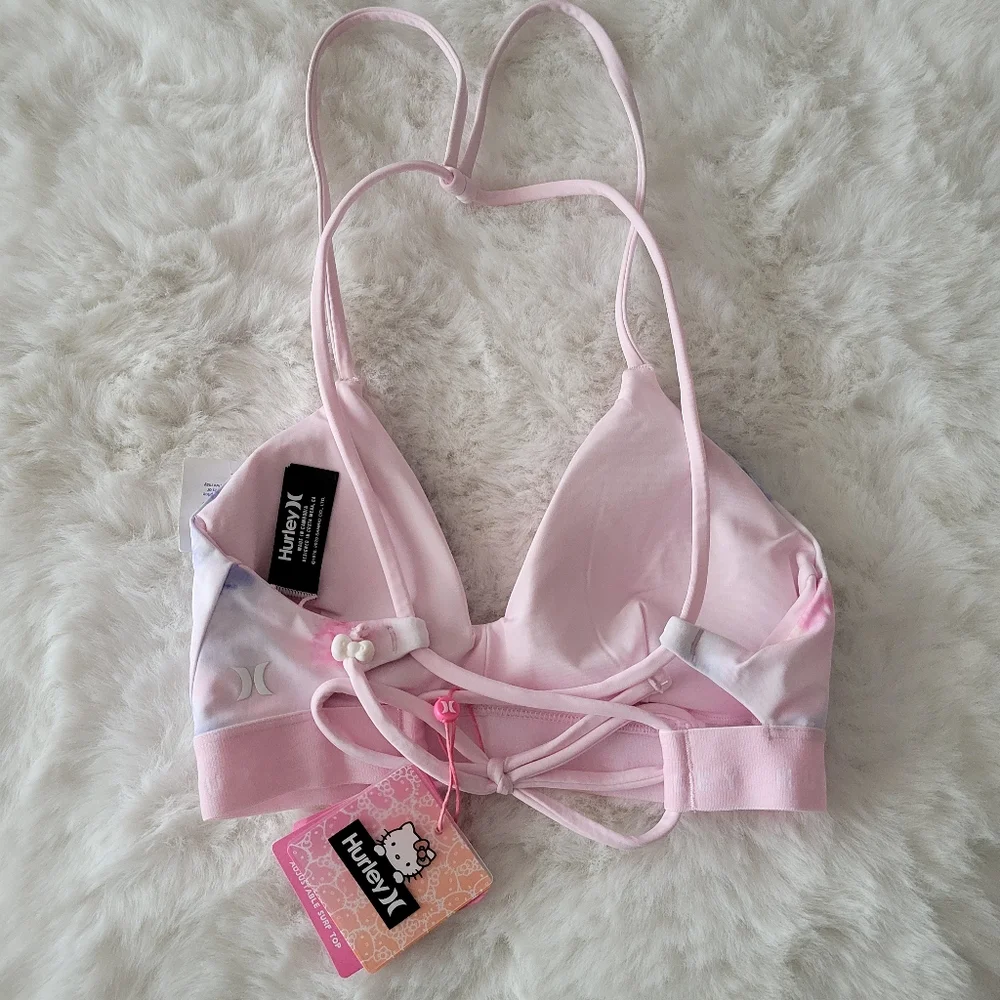 🐳HURLEY HELLO KITTY ADJUSTABLE SURF TOP AND REVERSIBLE BOTTOM SIZE S